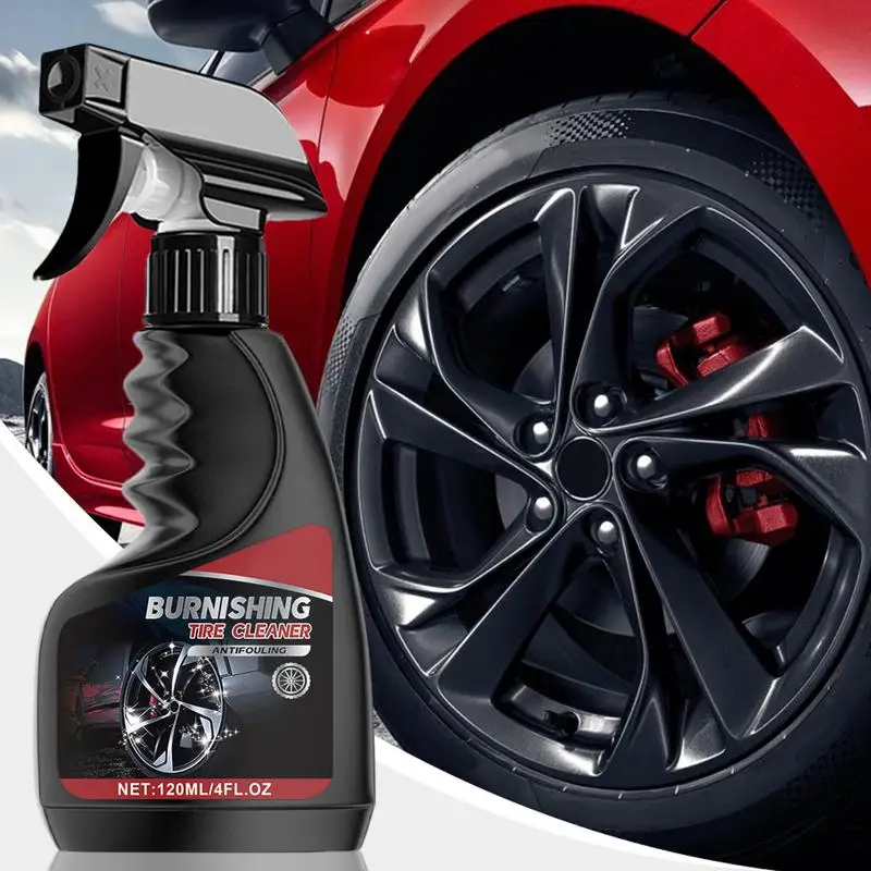 Limpiador de neumáticos de rueda de cubo de coche, 120ml, eliminador de óxido de coche, Spray eficiente, limpiador de ruedas de automóvil para neumáticos de larga duración, alto brillo