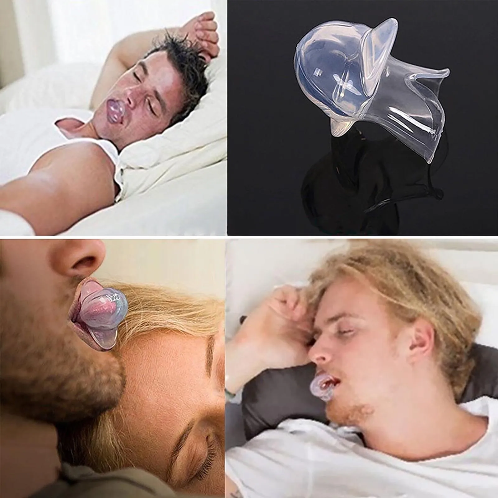 Anti-Snore Tongue Retaining Device Reusable Anti Snoring Mouthpiece Braces Snoring Stopper n Women Night\'s Sleep