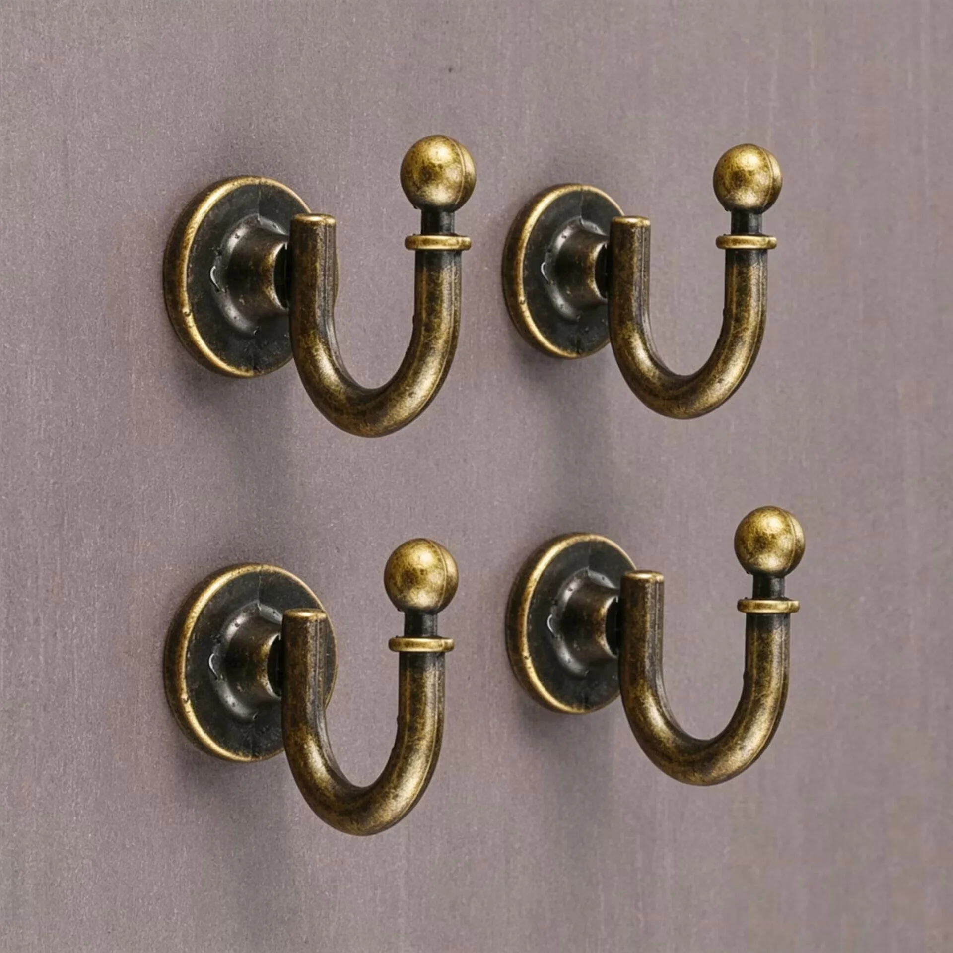 Heavy Duty Metal Round Head Curtain Hooks,Wall Mounted Bathroom Towel Hooks for Hanging Clothes Coat Hat Keys