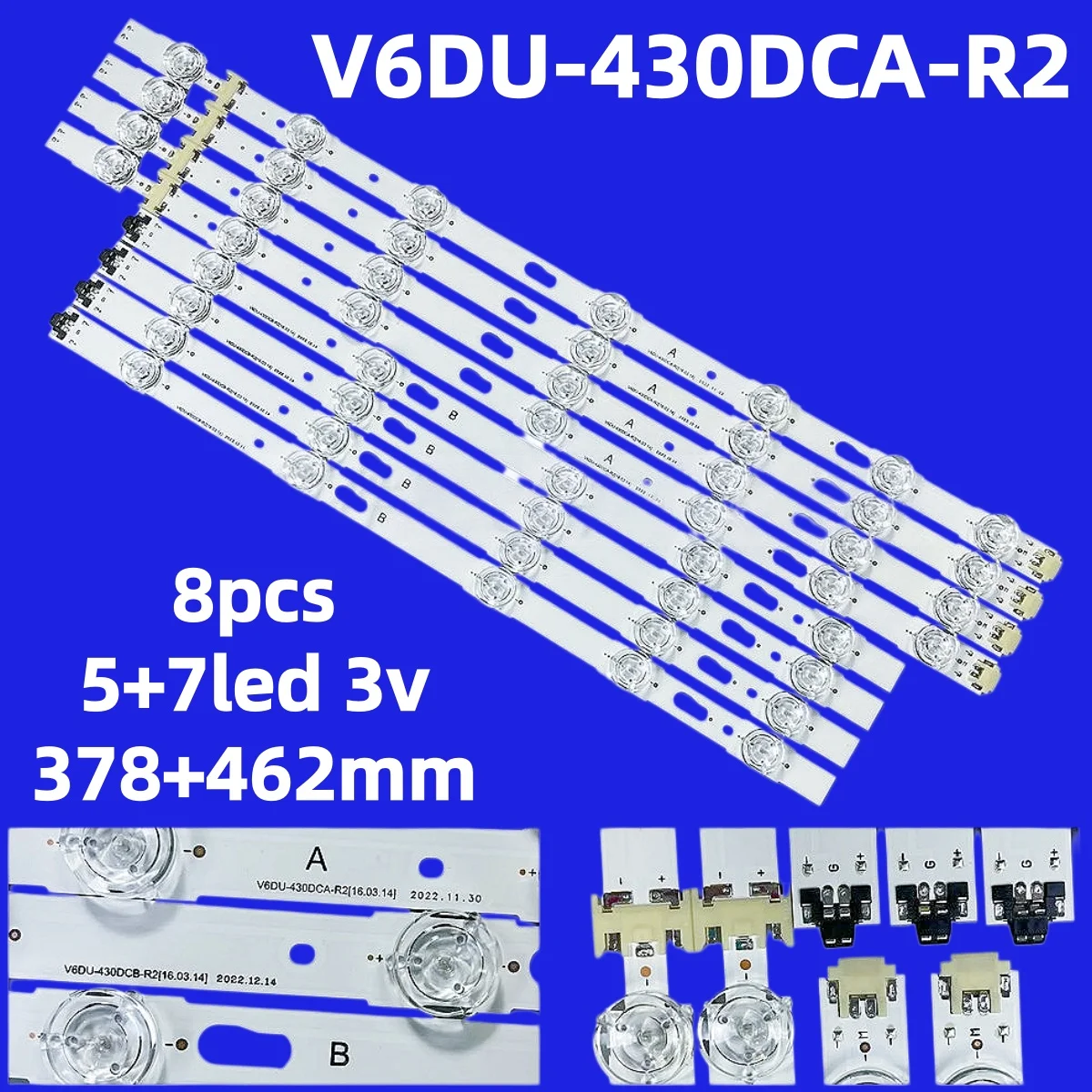 LED Backlight Strip For  CY-GK043HGAV1H V6DU-430DCB-R2 UE43MU7000 UE43KU7000 UN43KU6000 UE43MU6100