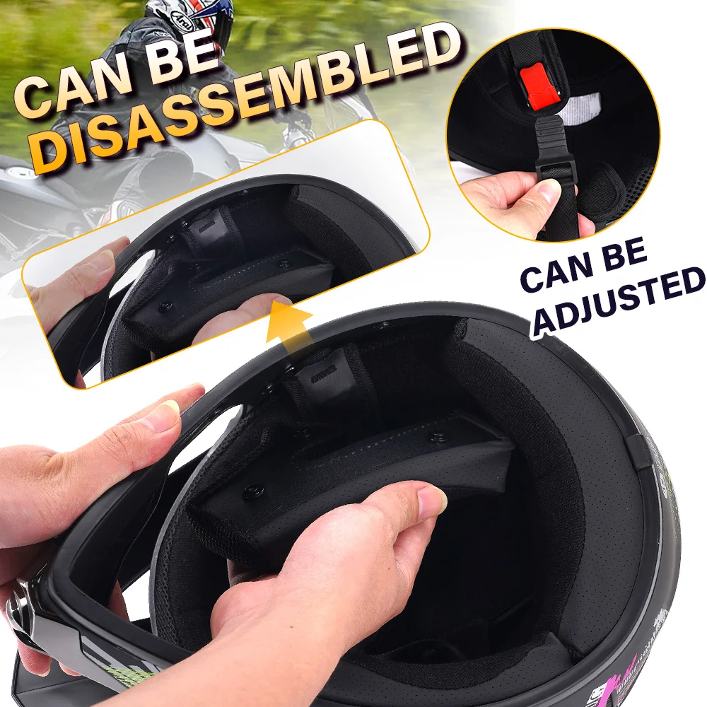 Capacete de segurança para motocicleta, motocross, bicicleta, downhill, ponto, cruz, capacete infantil, atv, lama, bicicleta, utv, off-road, peças de motor