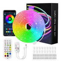 LED Flexible Neon Rope Lights, DIY Function, 108leds/M, IP65 Waterproof Outdoor RGB Strip Lamp with App/Remote Control for Bedr