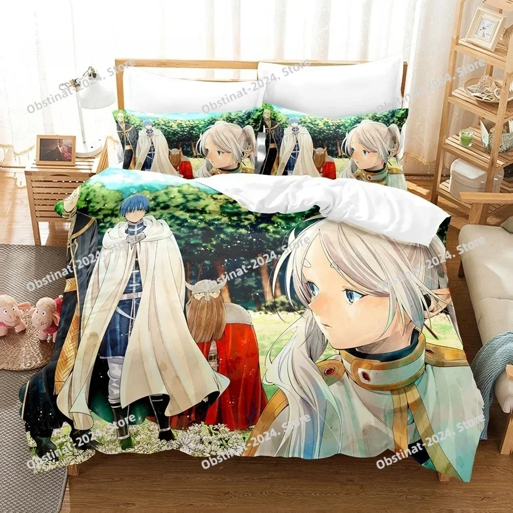 Frieren Beyond Journeys End Bedding Set Single Twin Full Queen King Size Bed Set Kids Bedroom Duvetcover Sets bed s set