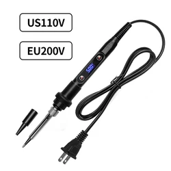 80W 220V/110V zestaw żeliwa lutowniczego regulowana temperatura LCD narzędzia do spawania lutowniczego grzejnik ceramiczny groty lutownicze pincety solderin