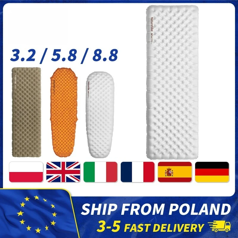 3.2/5.8/8.8 High R Value Ultralight Warm Inflatable Mattress Outdoor Portable Folding Inflatable Mats Camping Mat