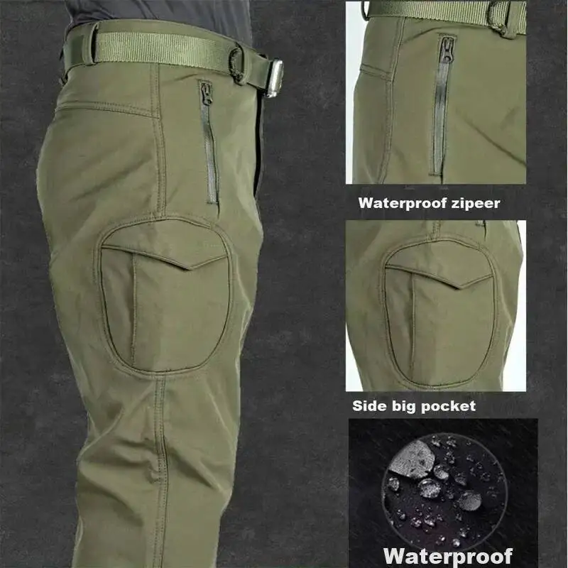 

Fleece Winter Waterproof Hiking Men S Tracksuit Set Softshell Camping Thermal Jacket Tactical Suit Fishing Clothing