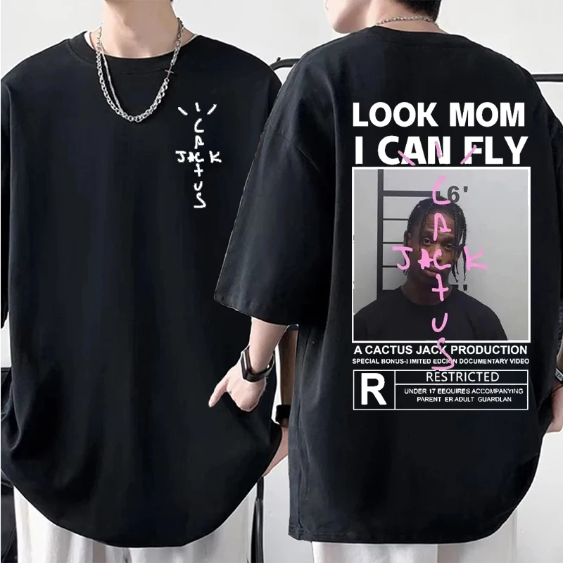 

Cantum Jack LOOK MOM I LilFLY Pattern Men Women T-Shirt Fashion Hip Hop Casual Unisex Shirt Classic Street Harajuku Tee Clothing