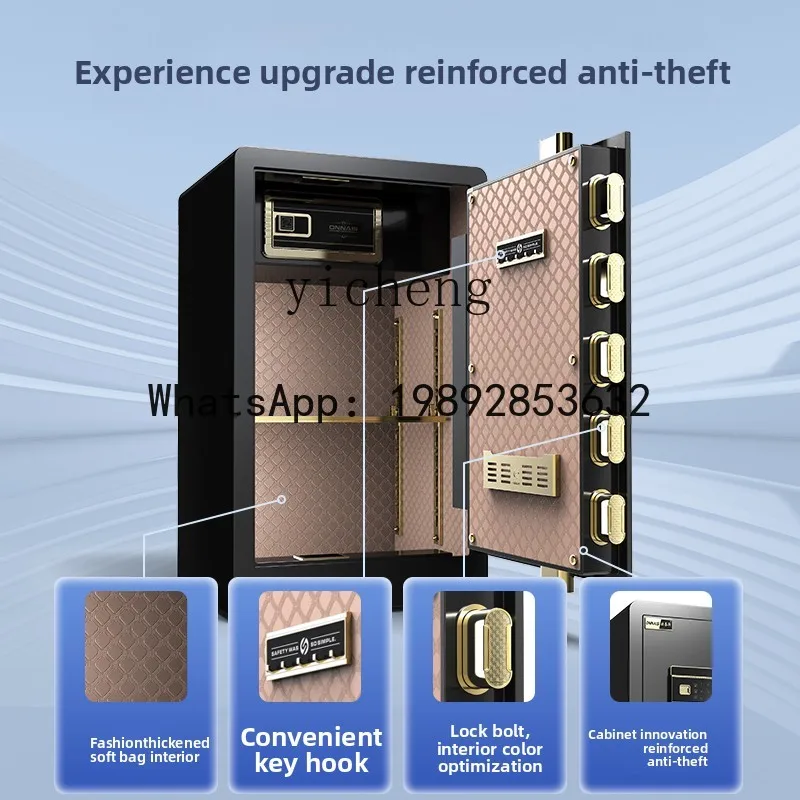 Home Commercial Bedside Safe In Wall Bedroom Remote Safe Deposit Box Small Anti-theft Alarm