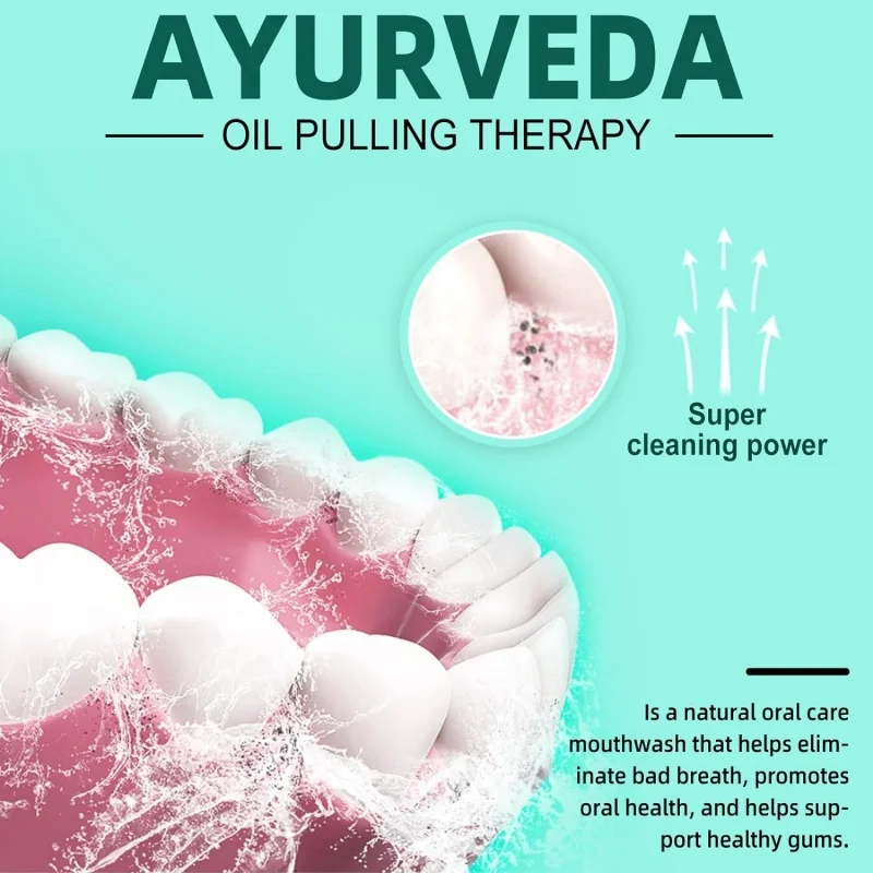 Aceite de extracción de menta y coco Natural, enjuague bucal fresco, higiene bucal, eliminación de olores de aliento, cuidado suave de las encías bucales sin Alcohol, anticaries