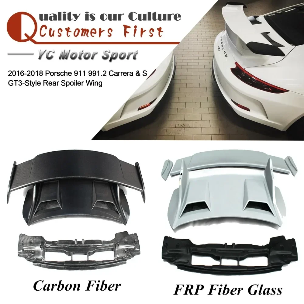 

Задний спойлер GT3-стиля из стекловолокна/углеволокна FRP, подходит для 911 991.2 Carrera & S & 4 & 4S 2016-2018 годов выпуска.
