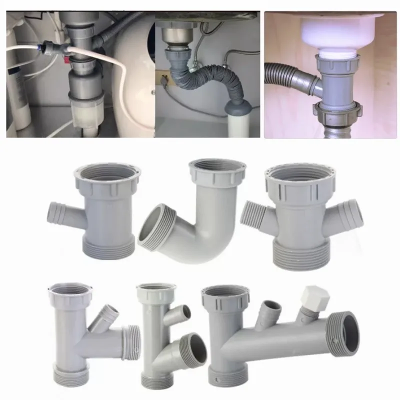 

Sink Drain Pipe Adapter Y Shaped Basin Sewer Branch Connector Overflow Tube Thread Hose Joint for Kitchen Bathroom Accessories