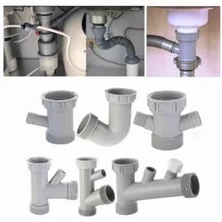 Lavabo drenaj borusu adaptörü Y şekilli havza kanalizasyon şube konektörü taşma tüp iplik hortum ortak mutfak banyo aksesuarları için