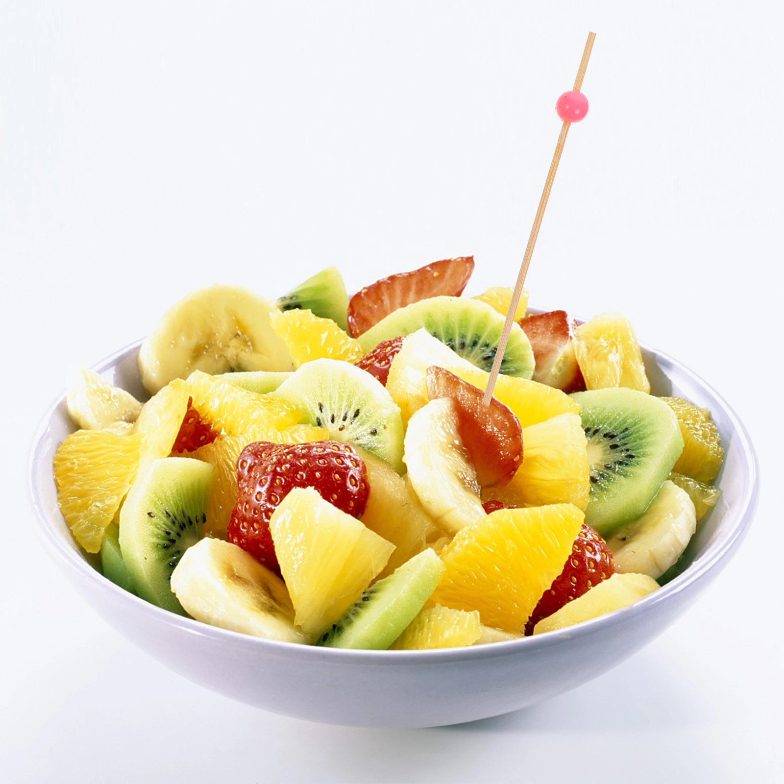 

100pcs Bamboo Fruit Picks Cocktail Appetizer Sticks Decorative Dessert Eating Toothpicks for Party Event Restaurant Use