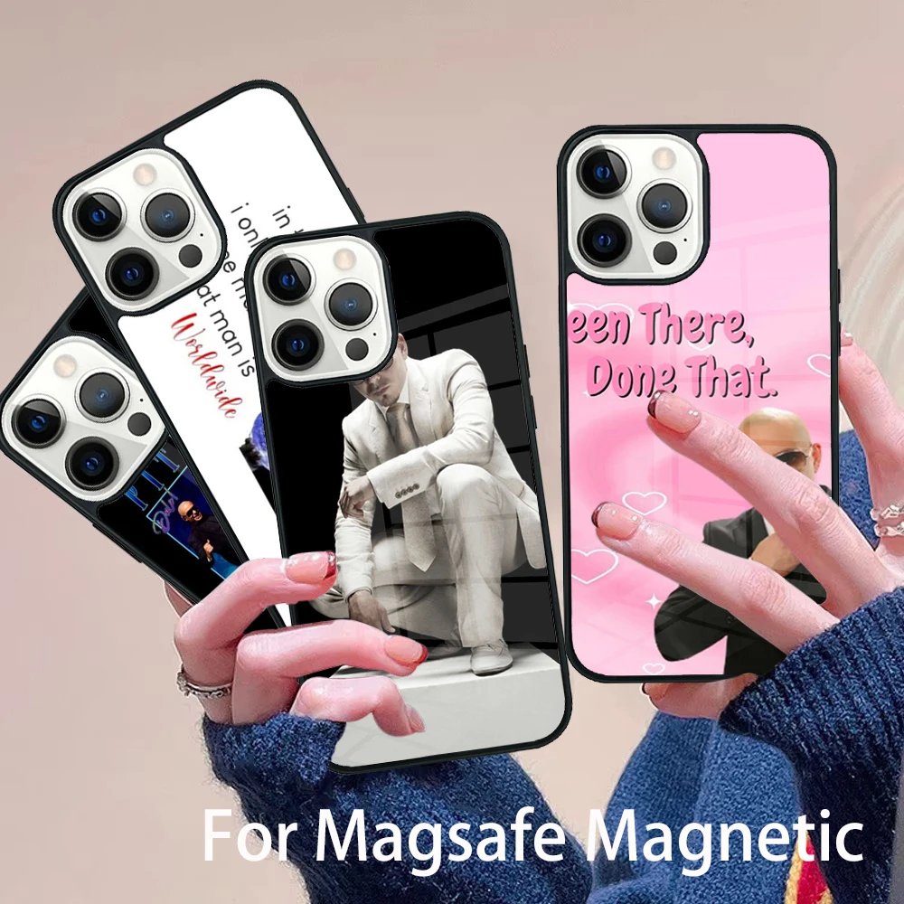 

Mr Worldwide Phone Case Magesafe Magnetic Wireless Charge Cover For IPhone 16 11 12 13 14 15 Pro Max Plus Mini