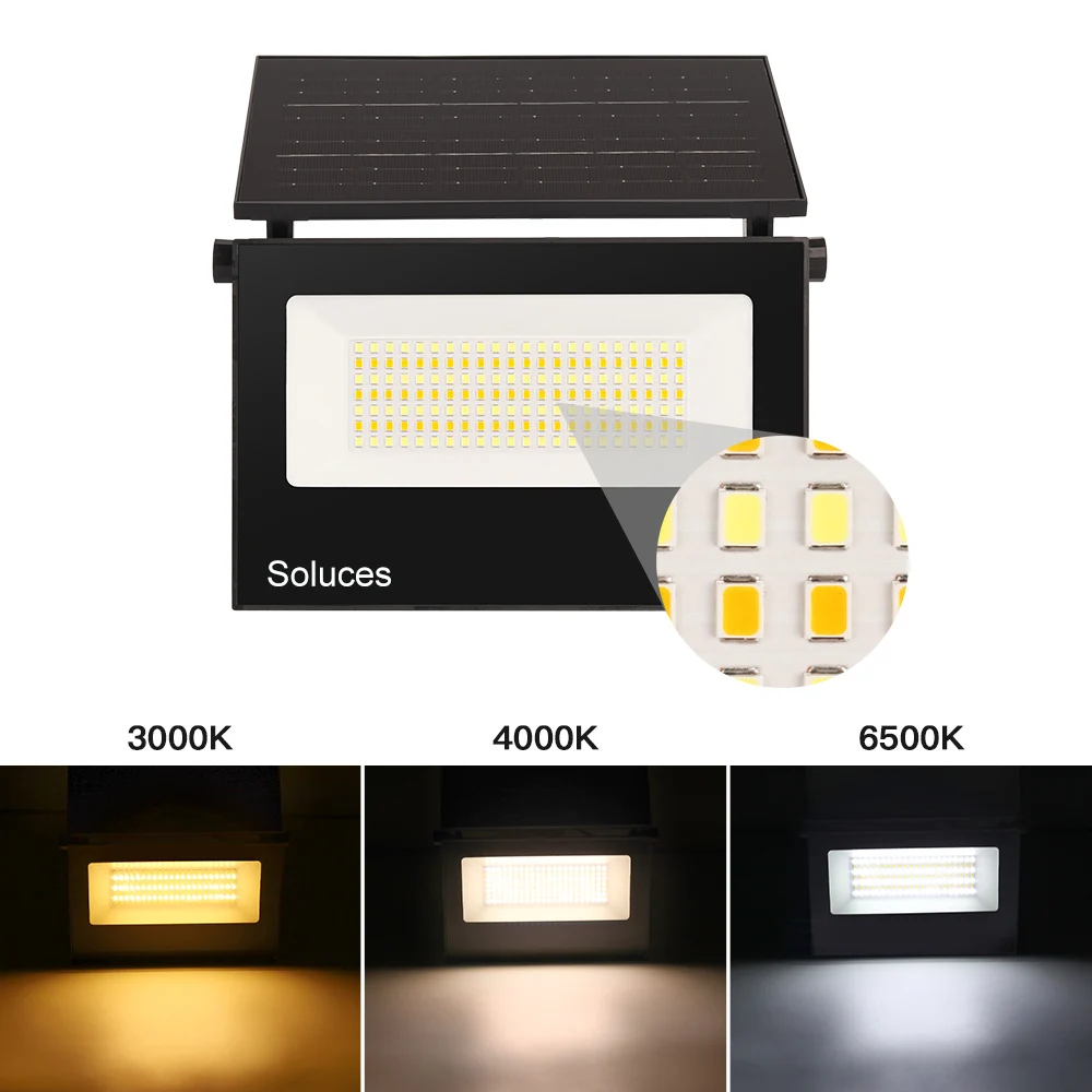 Sensor Solar Powerd LED Flood Light For Backyard Patio Corridor White/Warm Light Light Micro-Wave Motion Detective Lamp (PIR)
