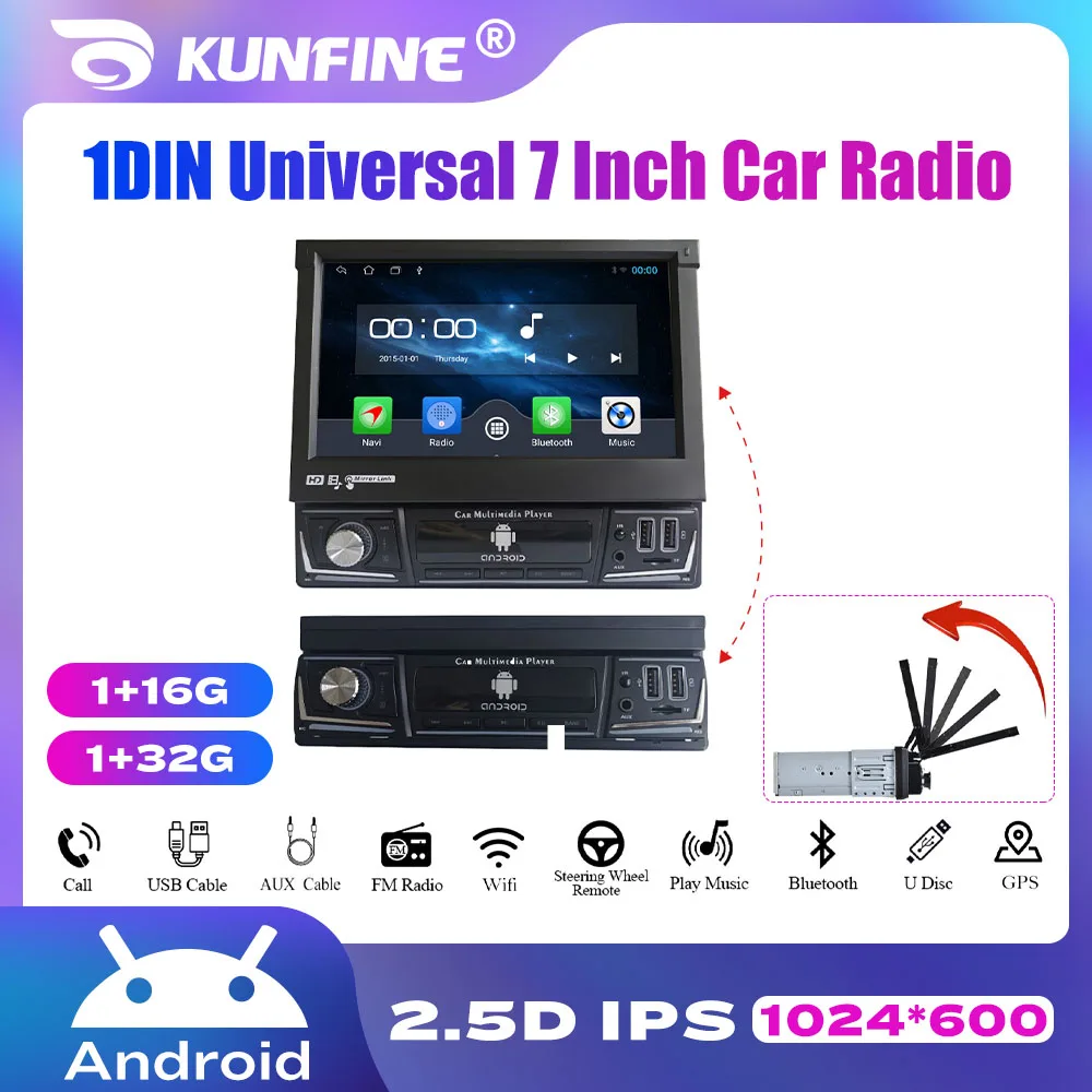 

1DIN 7inch Stretch Android Car Multimedia Player with Retractable Screen GPS Navigation Headunit Car Radio Audio Stereo