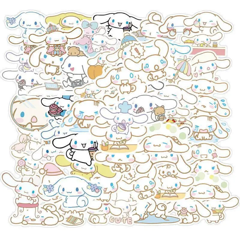 50/100pcs Kawaii My Melody Kuromi Hello Kitty Stickers for Kids Girls DIY Laptop Phone Diary Cute Cartoon Sanrio Sticker Decals