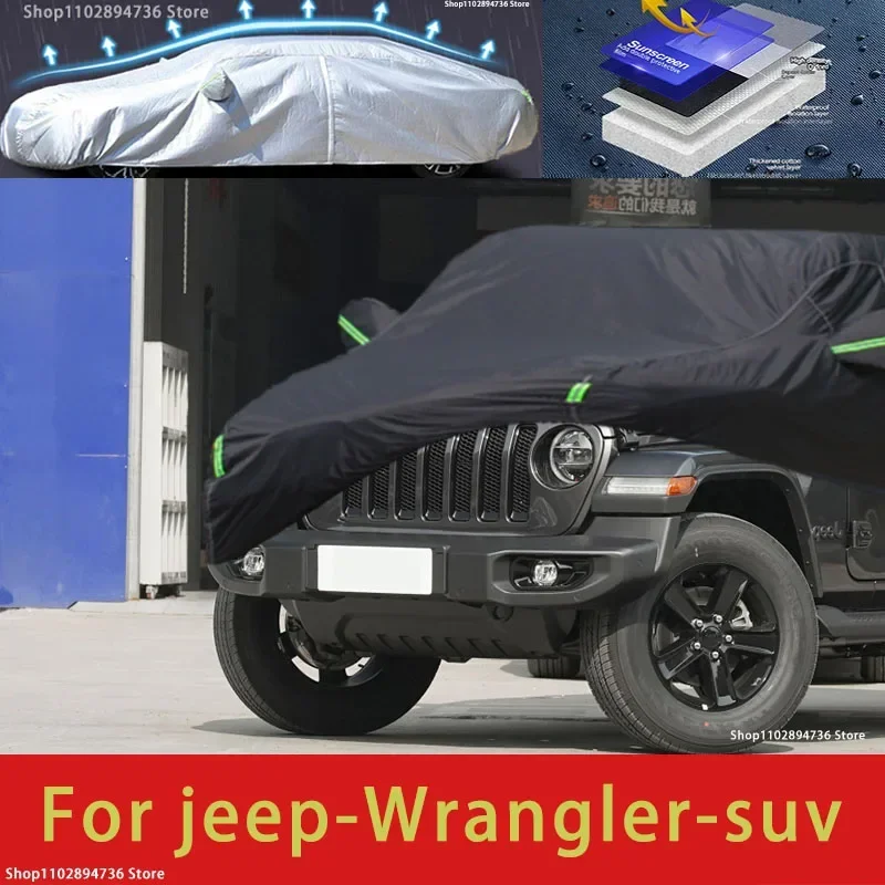 

For JEEP Wrangler Fit Outdoor Protection Full Car Covers Snow Cover Sunshade Waterproof Dustproof Exterior black car cover