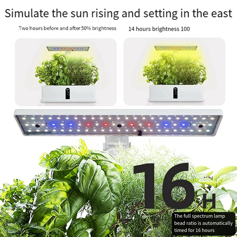 Water Pump Smart Hydroponics Growing System Indoor Garden Kit 9 Pods Automatic Timing With Height Adjustable EU Plug