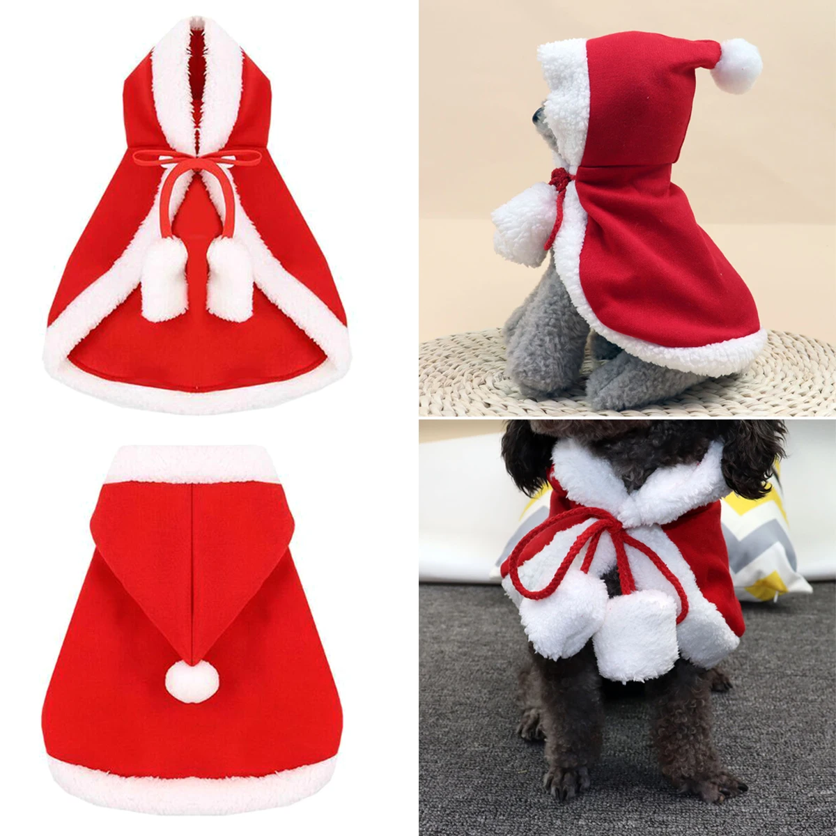 

Little Red Riding Hood Cloak Poncho Pet Cat Dog Christmas New Year Clothes