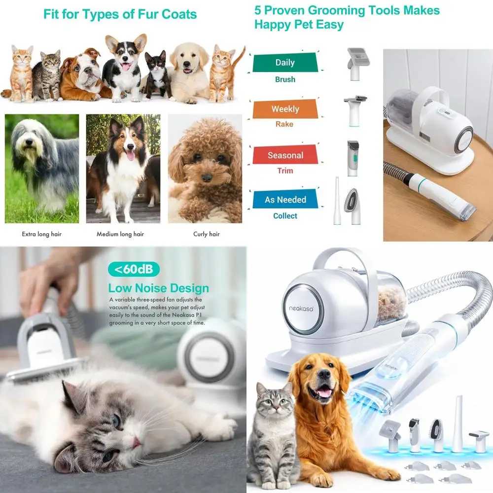 

Professional Pet Hair Removal Kit: Clippers & 5-Tool Grooming Set for Dogs and Cats