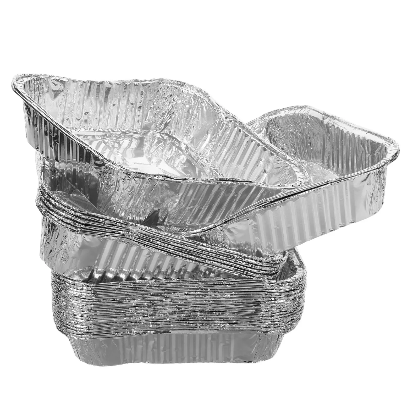 30Pcs Thick Aluminum Foil Trays Disposable Baking Pans Multi Use Deep Food Containers for Roasting Baking Steaming Catering Meal