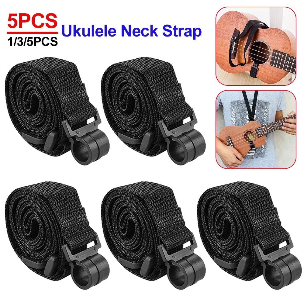 Verstelbare Nylon Ukelele Band Gitaar Hang Hals 46.5-55 Cm Muziekinstrument Bandjes Sling Met Haak Duurzaam Gitaar accessoires