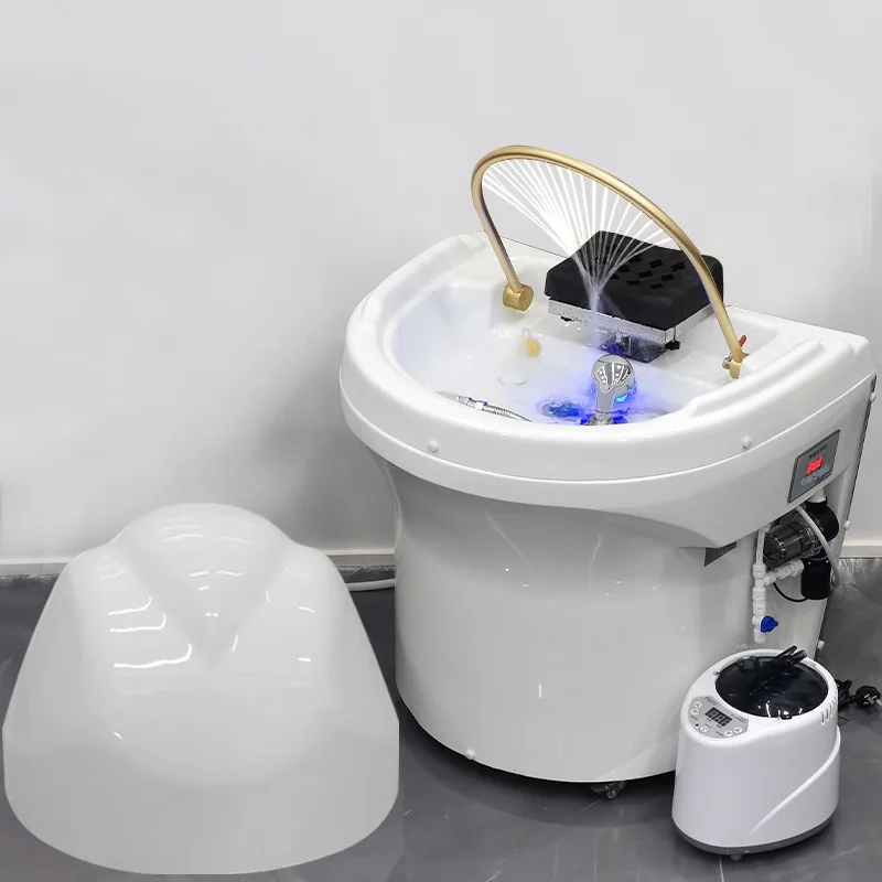 Mobile Therapy Head Spa Movable Japanese Head Spa Sink Hair Wash Acrylic Shampoo Sink for Hair Salon Massage Wash Basin