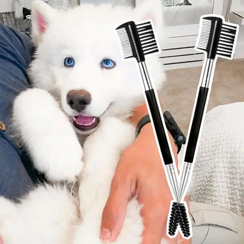 Dog Eye Brush Pet Eye Comb Double-Head Stain Comb 2pcs Portable Pet Eye Cleaning Brush Eye Booger Remover For Small Dogs Puppy