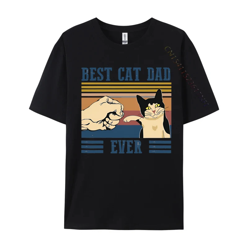Best Cat Dad Ever Cats T-shirt Vintage Men's T-shirt Tops Graphic Printed Tees Loose Daily Men Clothing Casual Streetwear