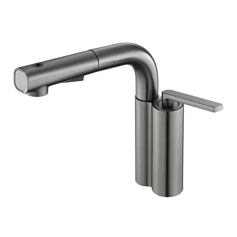 

Modern Multifunctional Pull-Out Lift Bathroom Faucet, Splashproof Waterfall Basin Mixer Tap for Sink with Hot and Cold Water