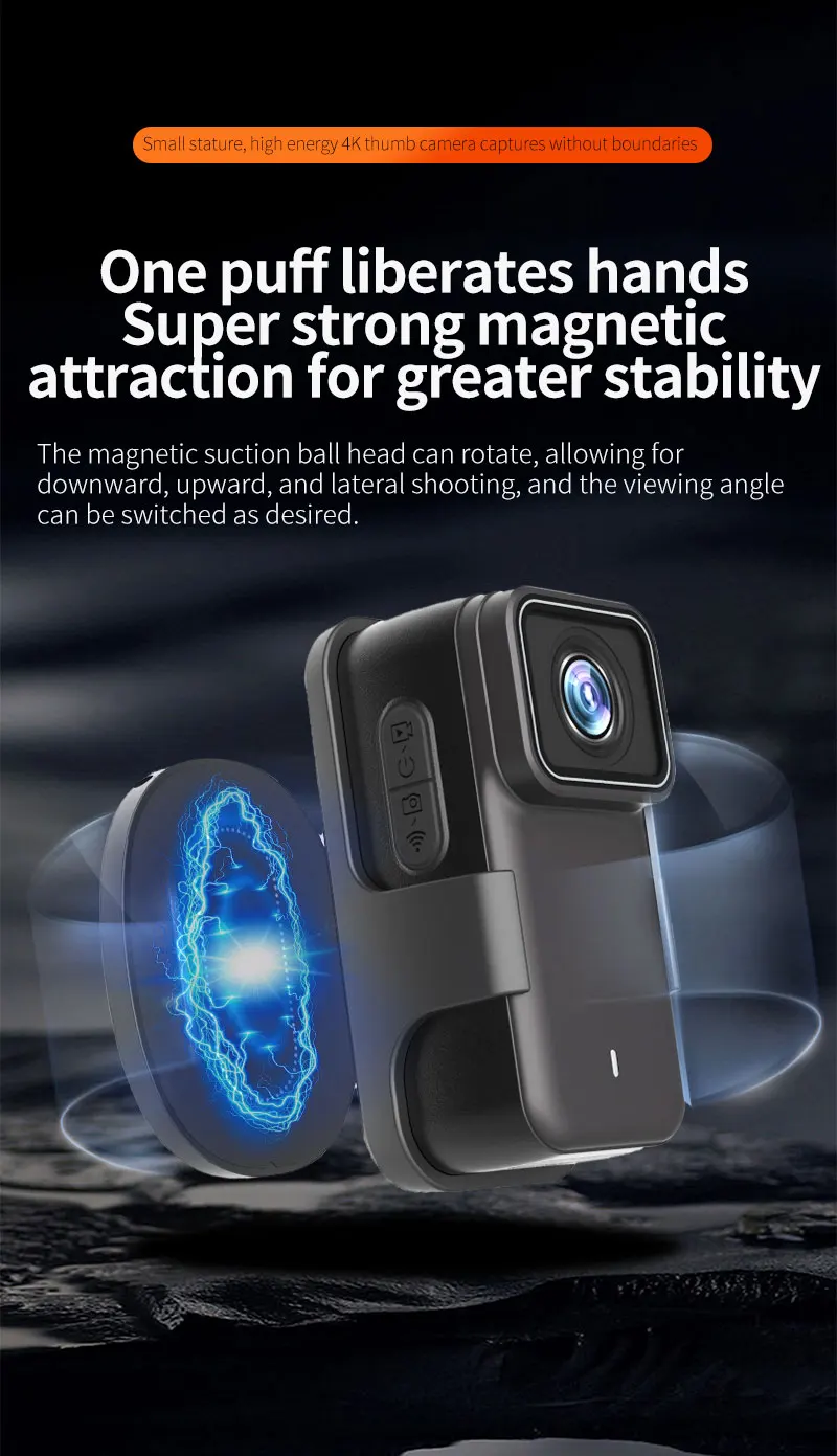 Mini Action Camera 4k Hd Wifi With 6-axis Stabilization Wearable_voghion.com