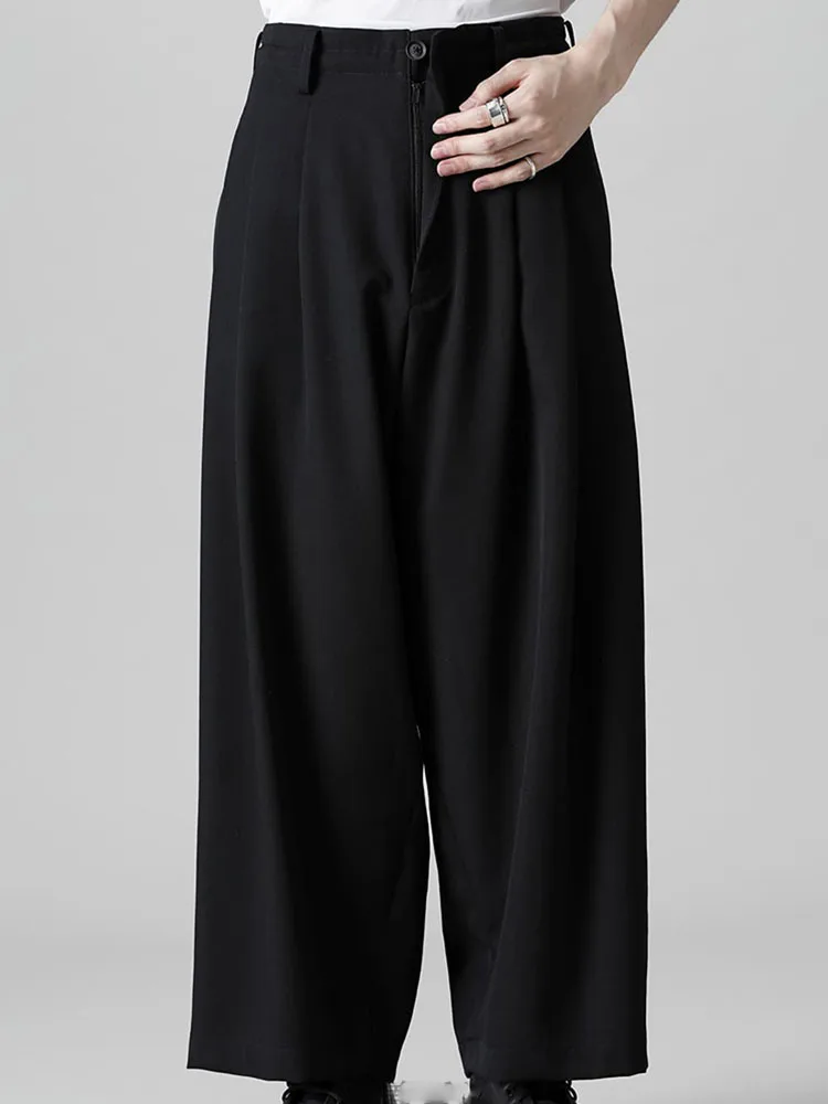 

Мужские широкие брюки-джоггеры на пуговицах, однотонные, свободного кроя, оверсайз, уличная мода, весна 2026