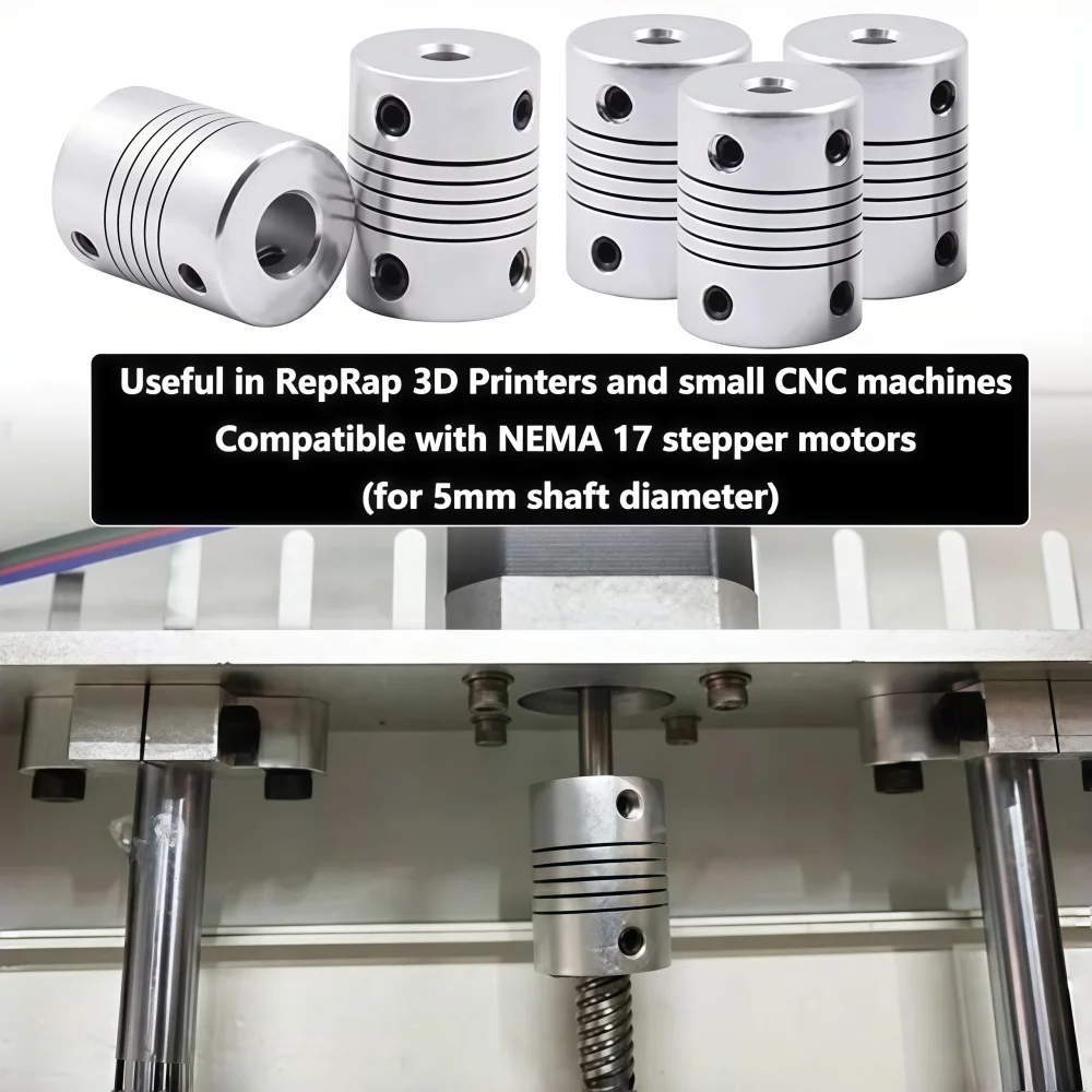 Creality Flexible Kupplung 5mm auf 8mm, Wellenkupplungsverbinder aus Aluminiumlegierung für NEMA 17 Schrittmotor, für 3D-Drucker-Teile – Detail 6
