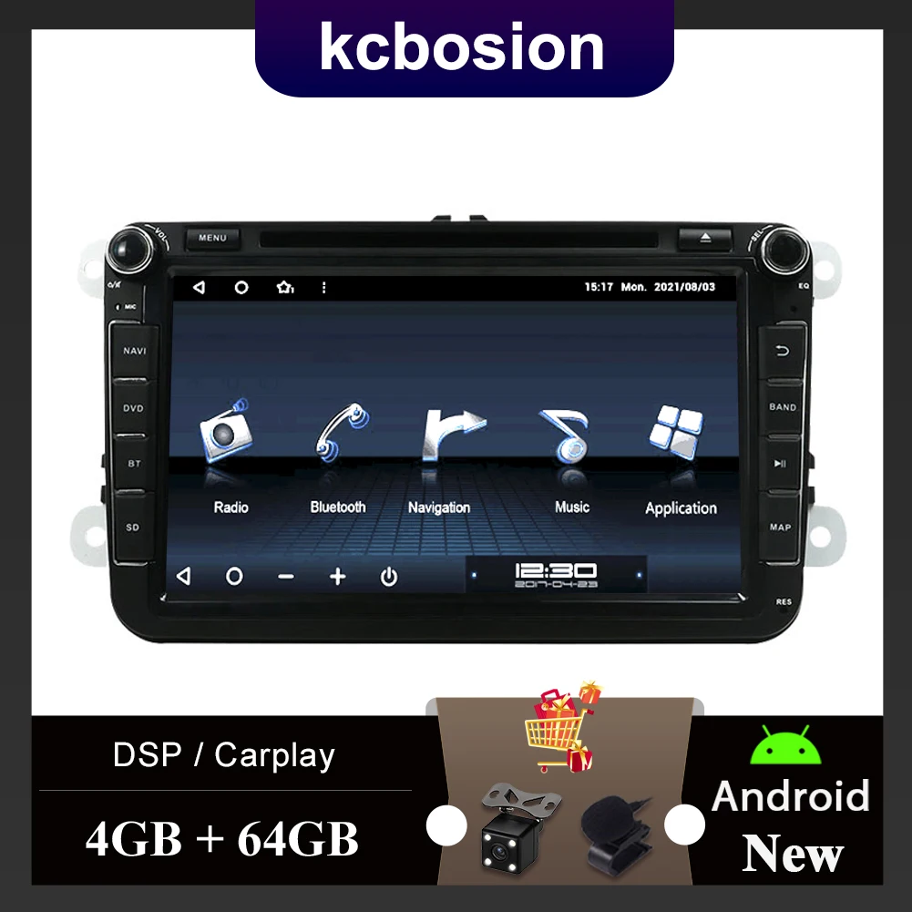 Car Radio Multimedia Player For VW Volkswagen Passat B7 B6 Golf Touran Polo Tiguan Jetta 2 din Android 14 Carplay DVD Carplay