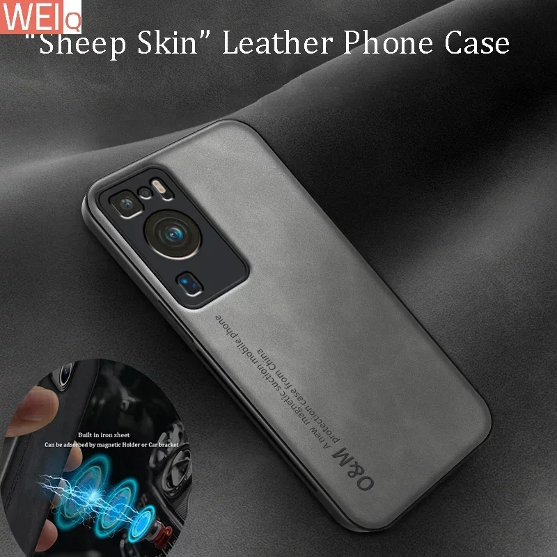 Fashion Suede Leather Phone Case For Huawei P30 P40 P50 P60 Mate 30 40 50 60 Pro Build-in Magnet iron Shockproof Silicone Cover