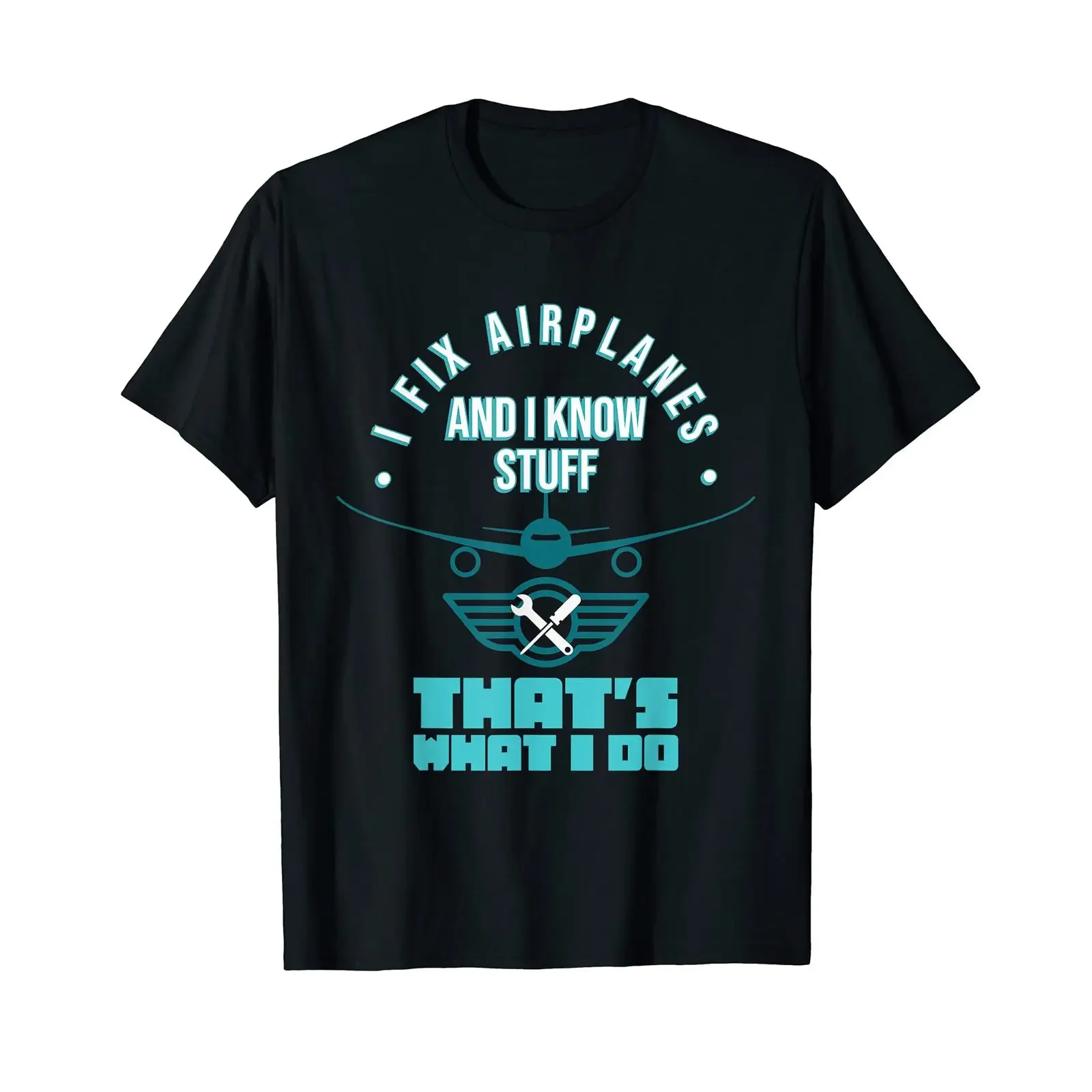 I Fix Airplanes Aviation Mechanic Maintenance Fun T Shirt black vintage Washed Soft fashion streetwear Stretched graphic