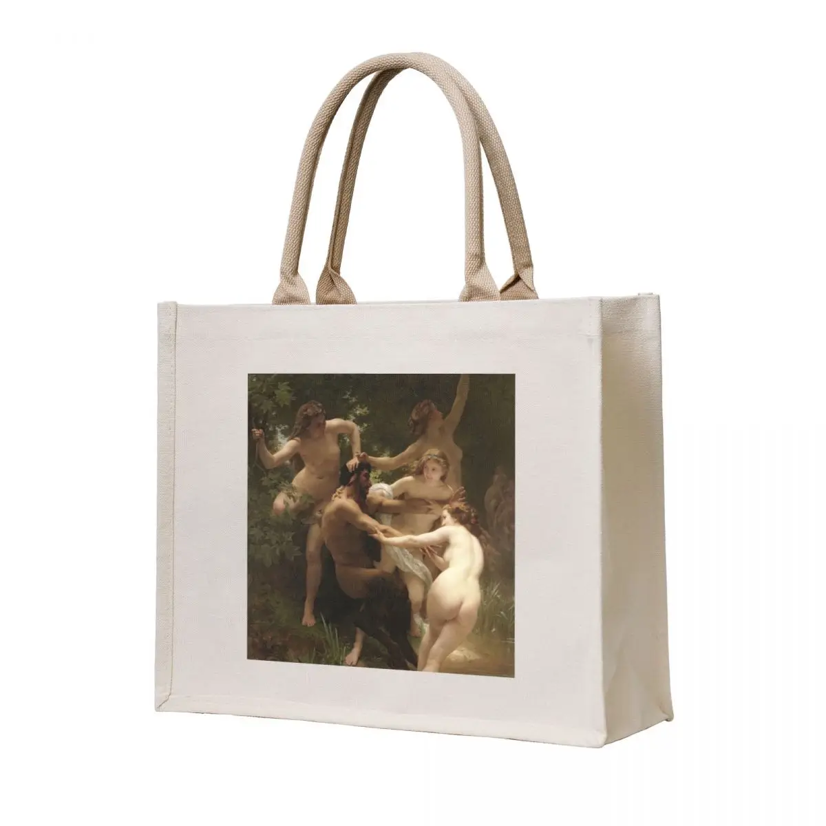 

William-Adolphe Bouguereau - Nymphs and Satyr, 1873 Tote Bag custom fabric bag Big bag sacs de shopping tote men's