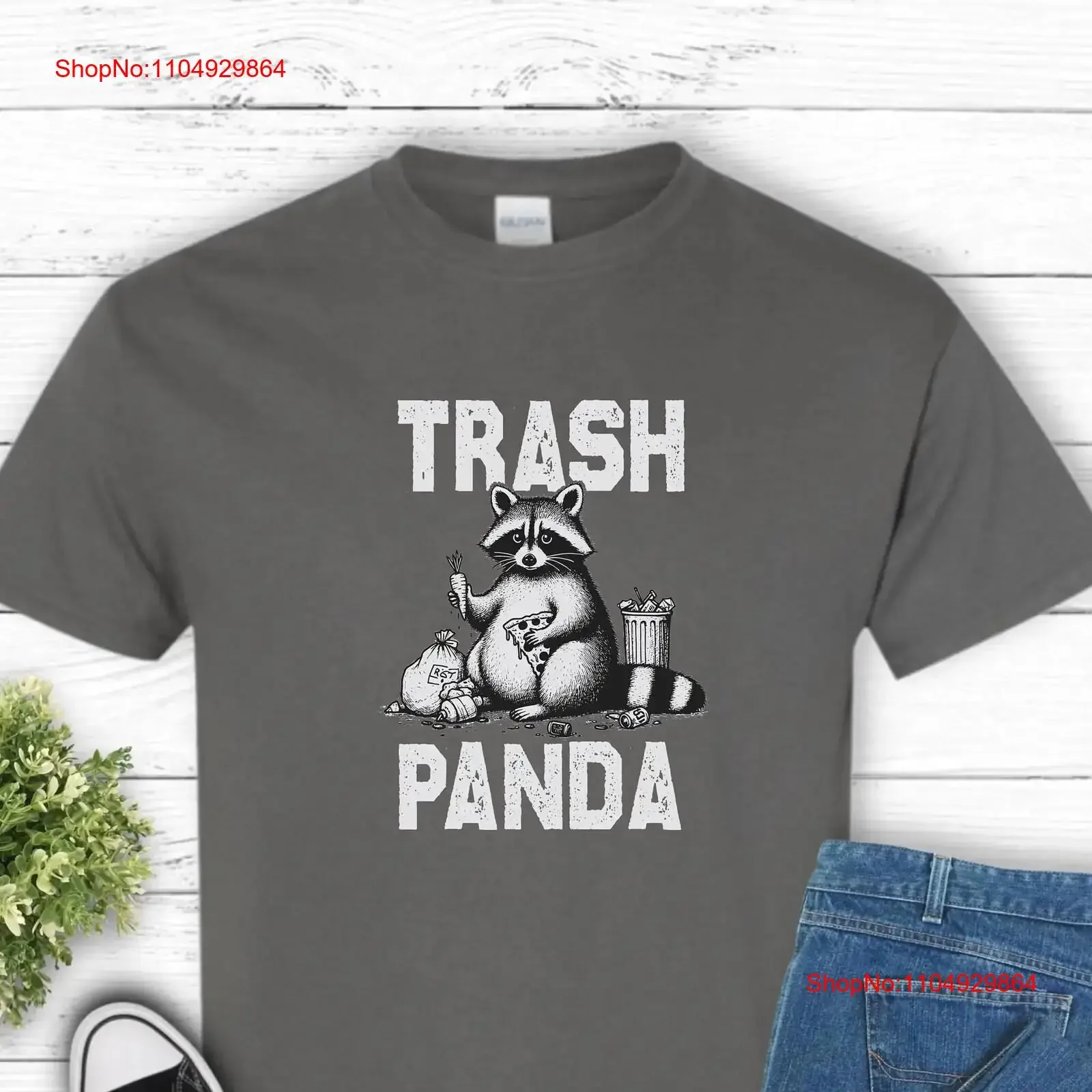 

Trash Panda T Shirt Garbage Raccoon Funny Eater Wildlife Lover Animal vintage Washed homme Breathable Stretched Comfortable