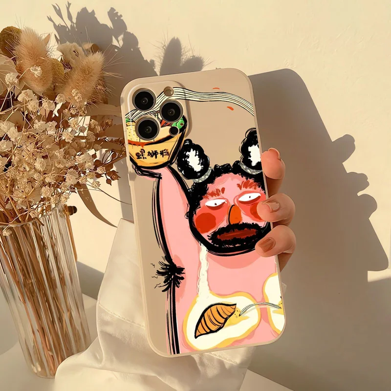 Gourde Funny Couple Bear Pattern Cute Phone Case for iphone 16 15 14 13 12 11 pro max 7 8 Plus XR Xs Max Soft Shockproof Cover