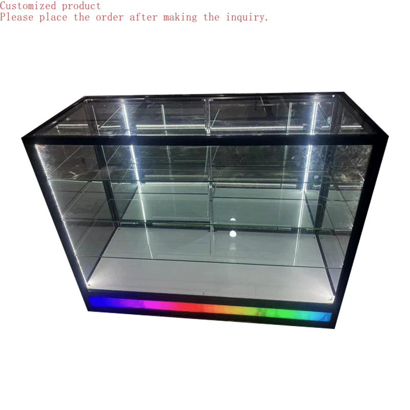 

Custom.Custom Glass Showcase Vitrine, Glass Cabinet With LED Light