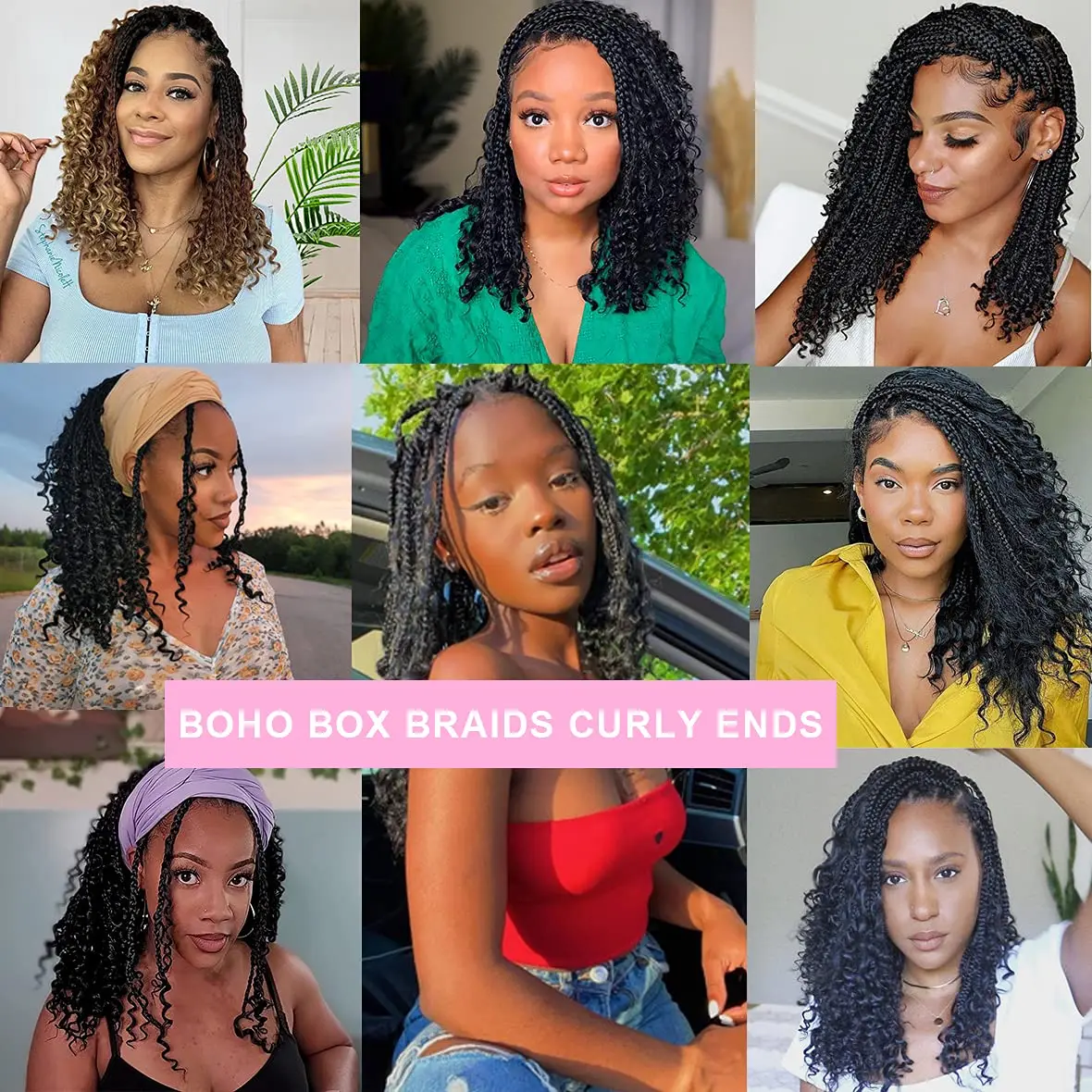 10 Zoll Goddess Box Braids Häkelhaar 1 Packung/Lot synthetische Boho Crochet Box Braids mit Lockenenden Box Braids Haarverlängerungen – Detail 7