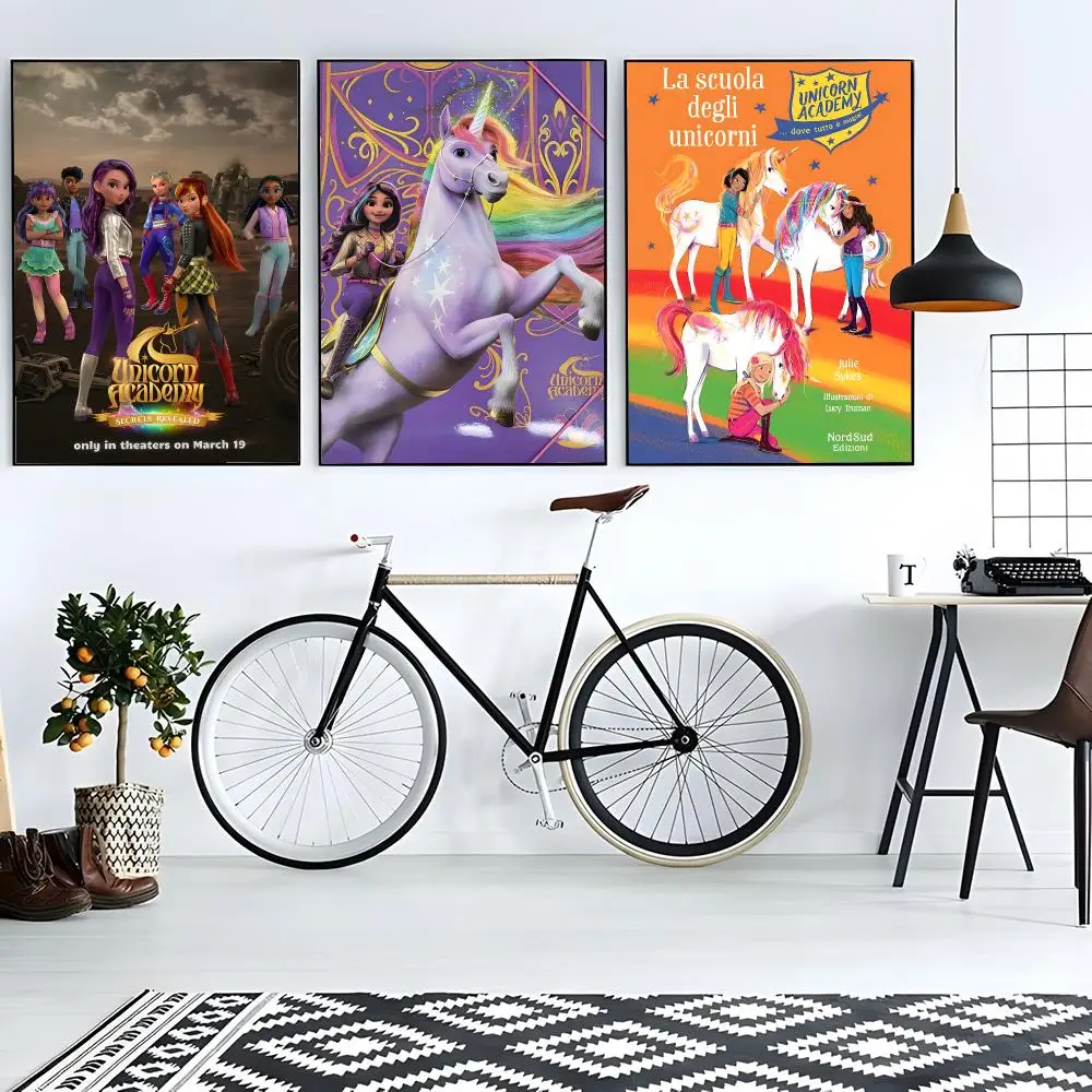 animation fantasy Unicorn Academy Poster Modern Living Room Artwork & Beautiful Home Decor Style