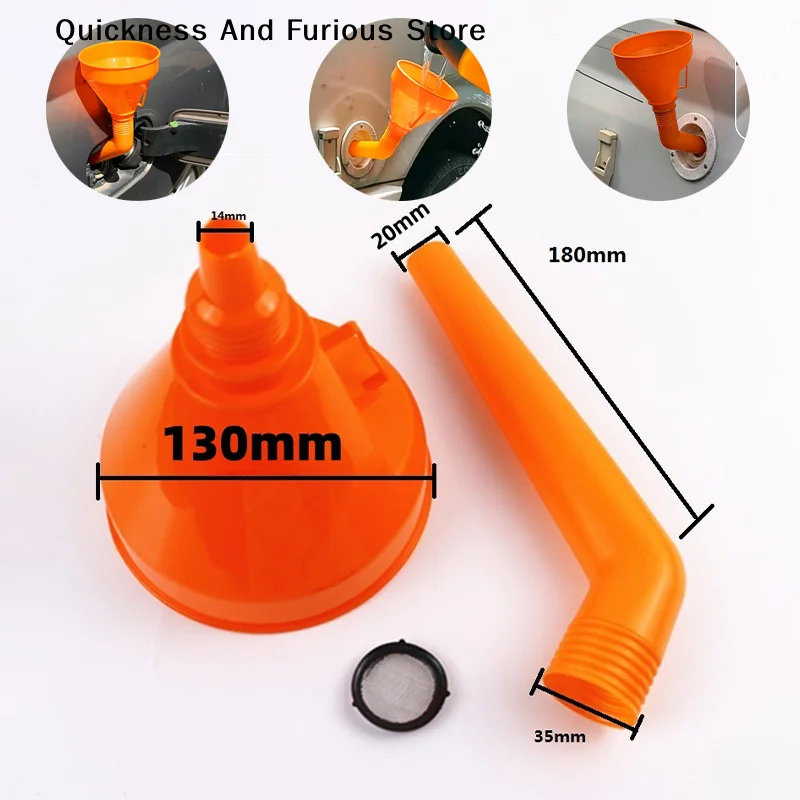 【MO】2-In-1 Refueling Funnel With Strainer Can Spout For Oil Water Fuel Petrol   For Auto Car Motorcycle Bike Truck ATV