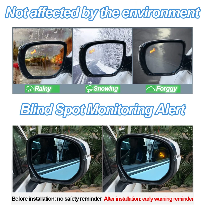 Car Mirror BSD BSM BSA Blind Spot Detection System Parking Sensor For Toyota RAV4 2009-2017 2018 2019 2020 2021 2022 2023 2024