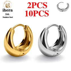 2/10PCS 316L Stainless Steel Hoop Earrings 20G Simple Round Earrings for Women Men Lobe Helix Cartilage Piercing Fashion Jewelry