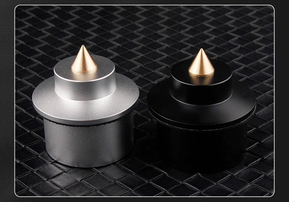 4-teiliger Audioverstärker aus Aluminiumlegierung mit Stoßdämpfer-Fußnägeln, Hifi-Fußpolster für Lautsprecher, CD, praktischer Fußmattenhalter – Detail 12