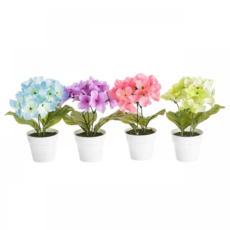 Floral ornaments Pack 4 plant Hydrangea decorated in pot. 61867