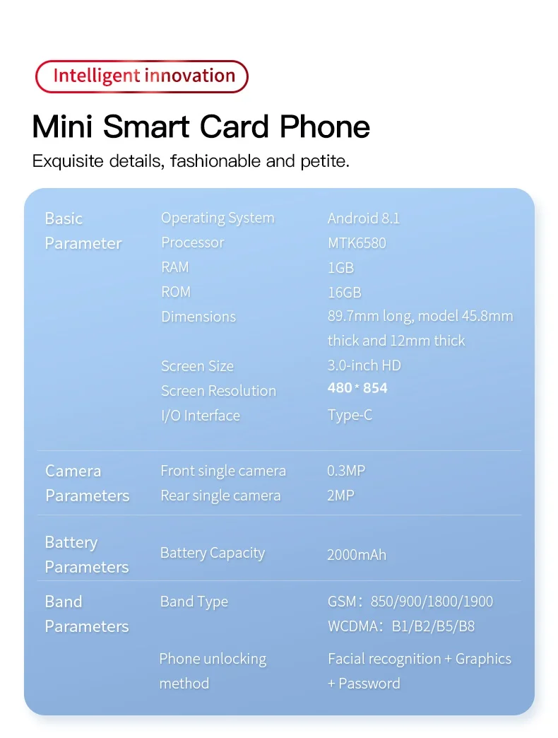 F8 Pro Max SOYES 3G Mini Smartphone 3.0inch IPS MTK 1GB RAM 16GB ROM Dual SIM Bluetooth WIFI Type-C WCDMA Android Mobile Phone