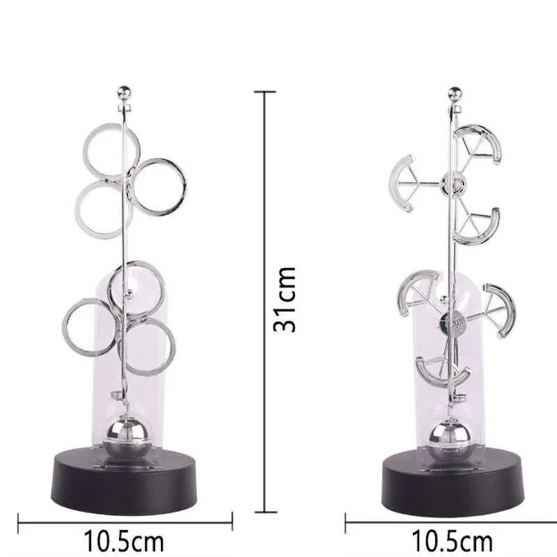 High-grade double-wheel permanent magnetic double-rotation rocker chaotic pendulum, science and education gifts, home ornaments